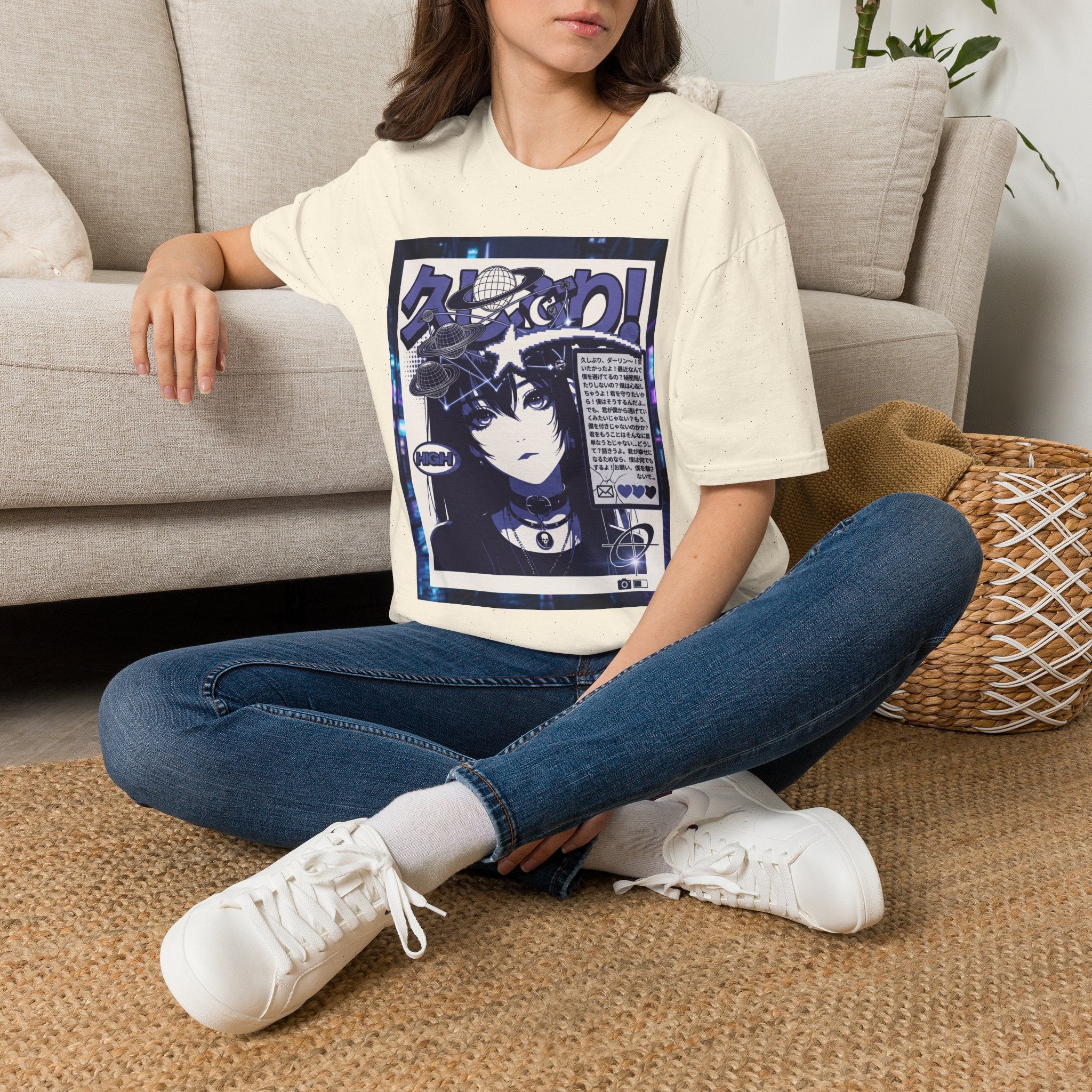 Anime Space Girl T-Shirt — Japanese Graphic Aesthetic Printify