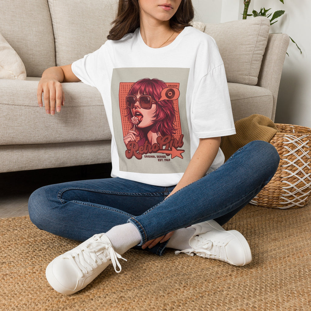 Retro Pop Art T-Shirt — 'Relax, Baby' Sunglasses Girl Graphic Printify