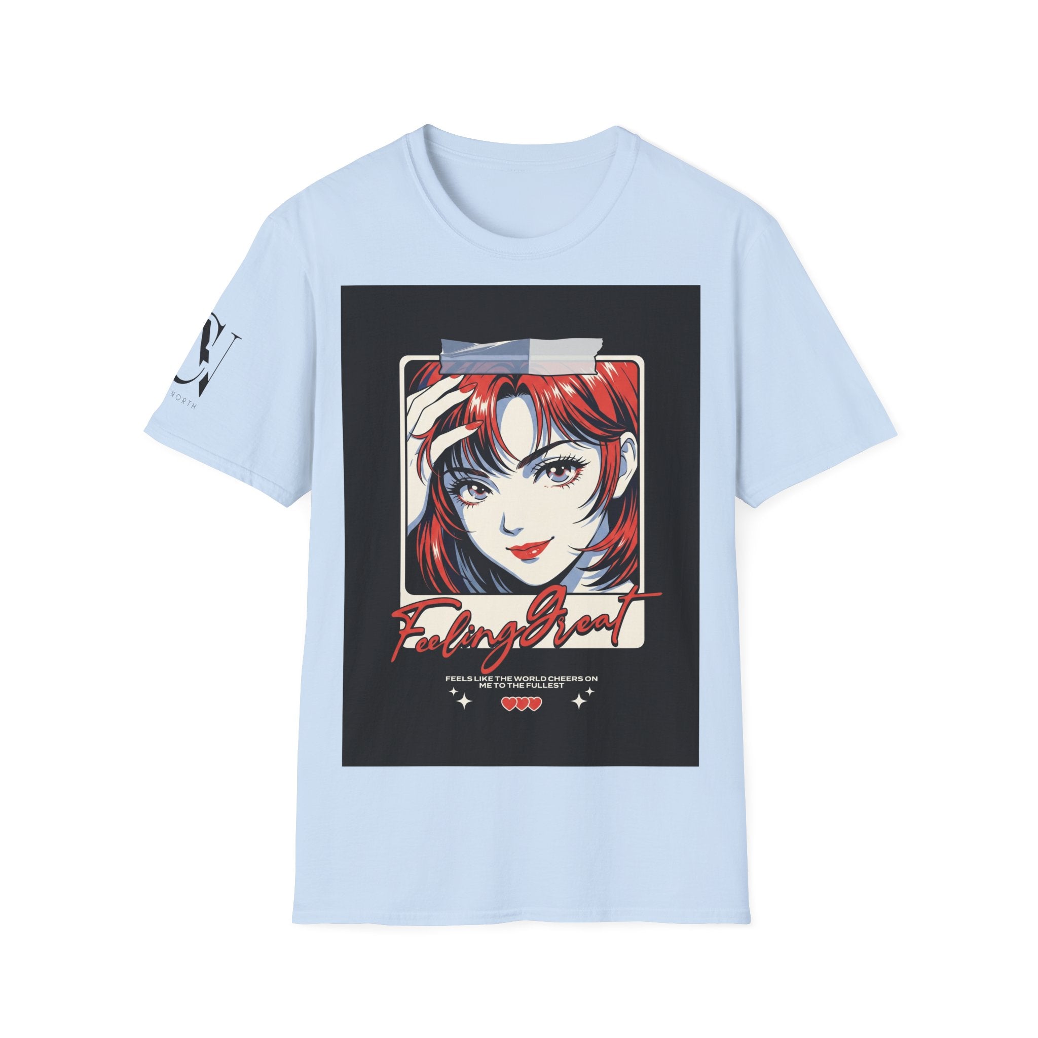 Anime Girl Portrait T-Shirt — Retro Redhead Illustration Tee Printify
