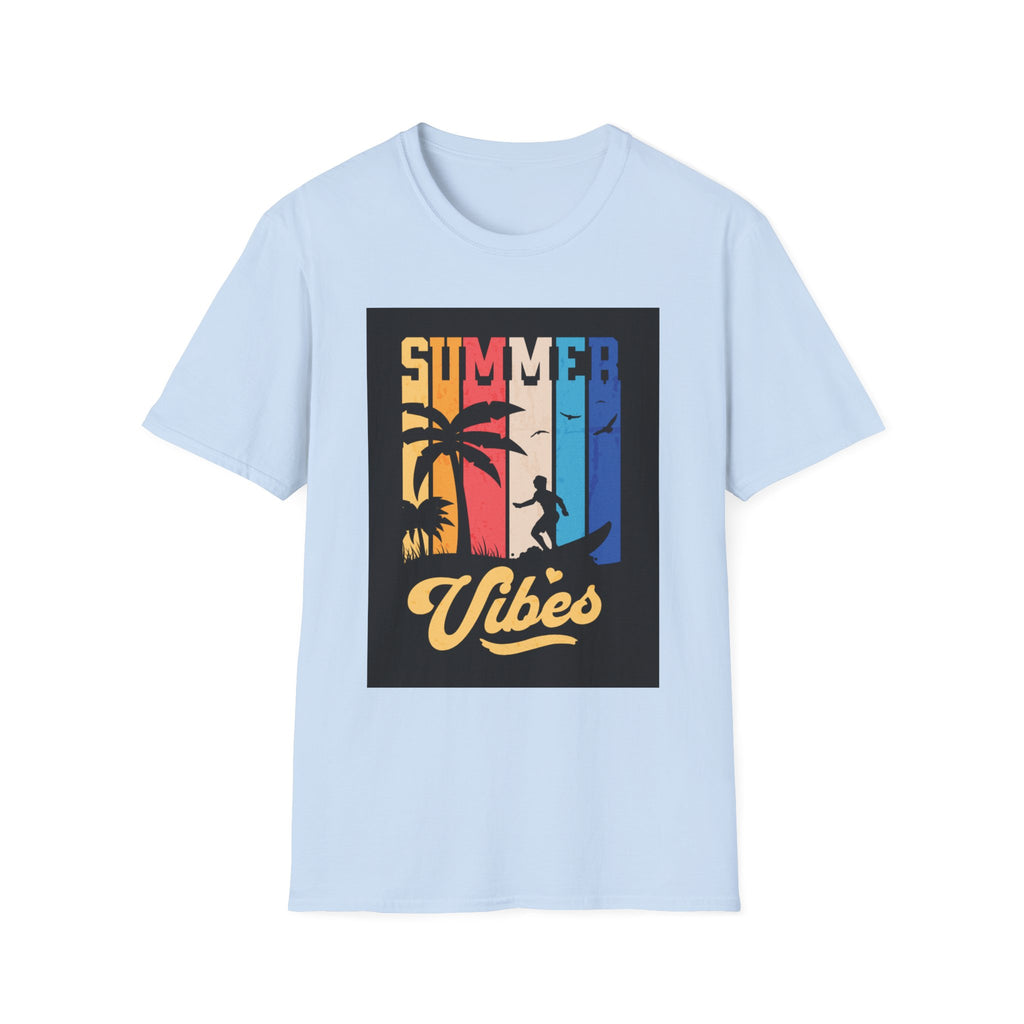 Summer Vibes T-Shirt — Retro Palm Tree Surf Graphic Printify
