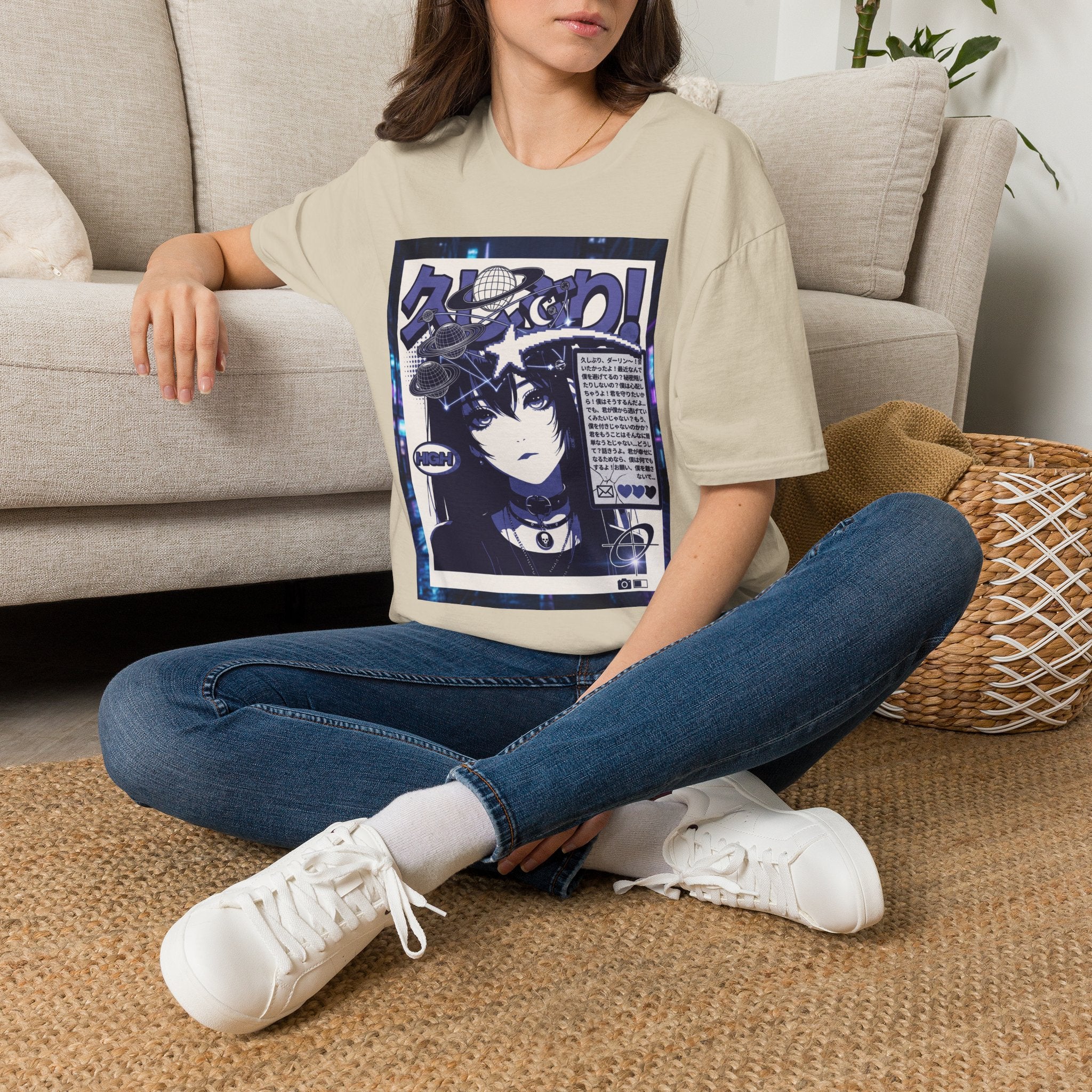 Anime Space Girl T-Shirt — Japanese Graphic Aesthetic Printify
