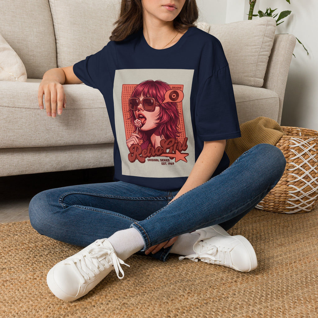 Retro Pop Art T-Shirt — 'Relax, Baby' Sunglasses Girl Graphic Printify