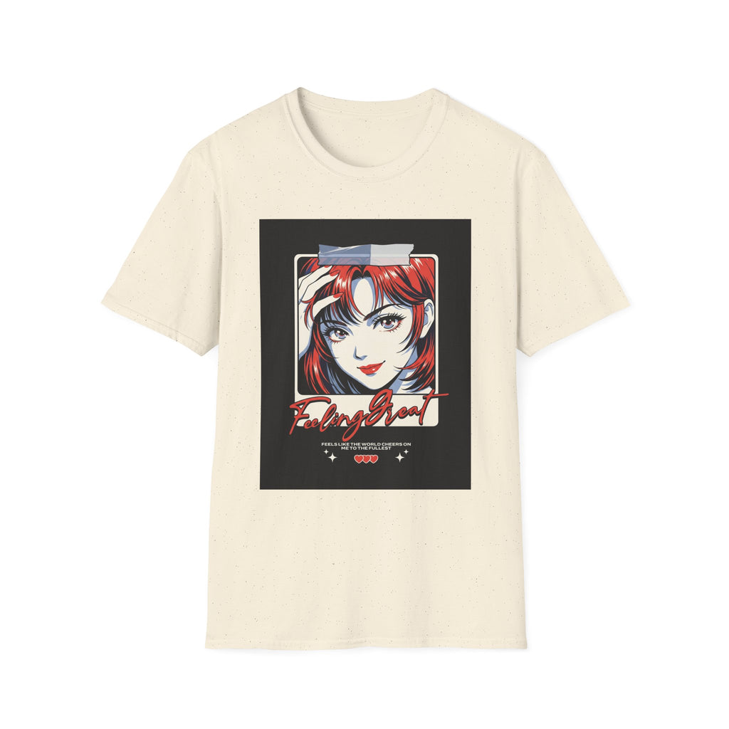 Anime Girl Portrait T-Shirt — Retro Redhead Illustration Tee Printify