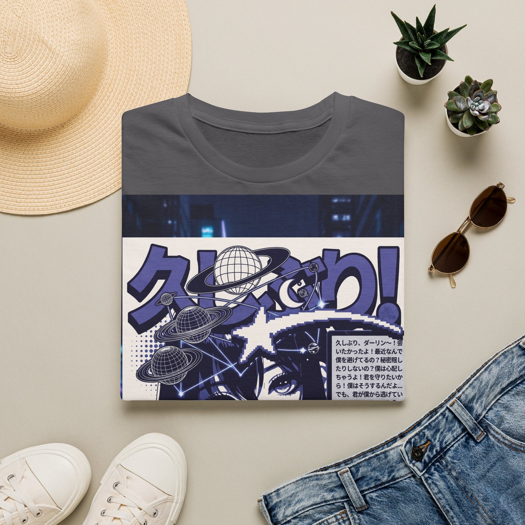 Anime Space Girl T-Shirt — Japanese Graphic Aesthetic Printify