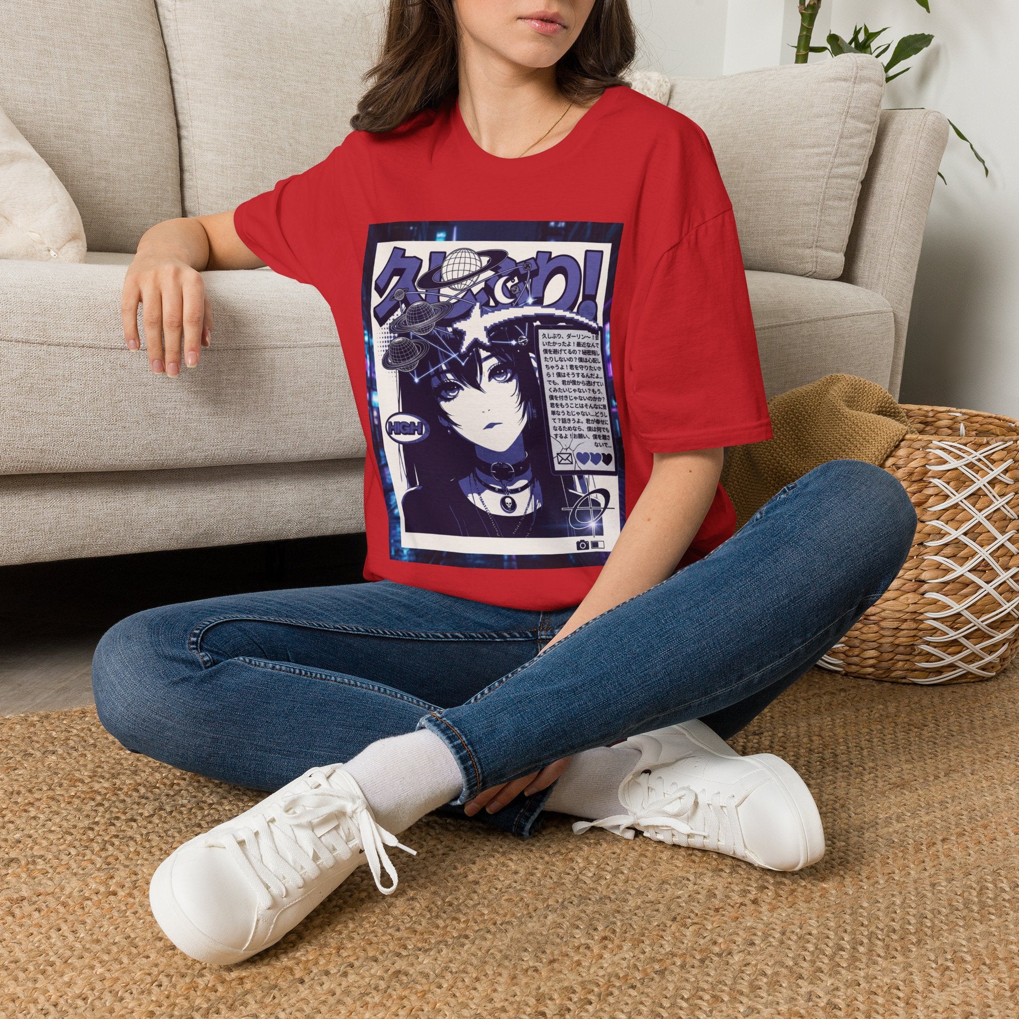 Anime Space Girl T-Shirt — Japanese Graphic Aesthetic Printify