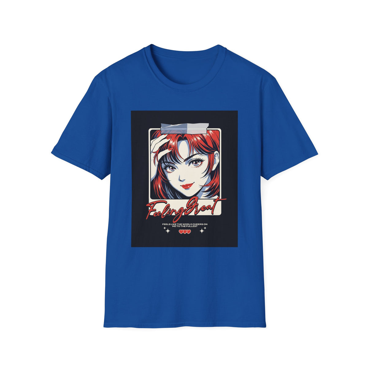 Anime Girl Portrait T-Shirt — Retro Redhead Illustration Tee Printify