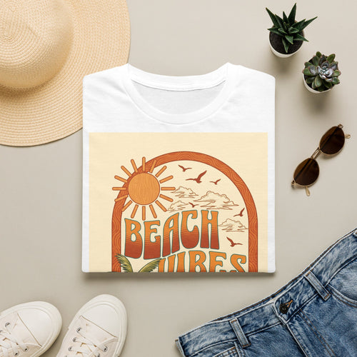 Beach Vibes T-Shirt — Retro Sun & Palm Graphic Tee Printify