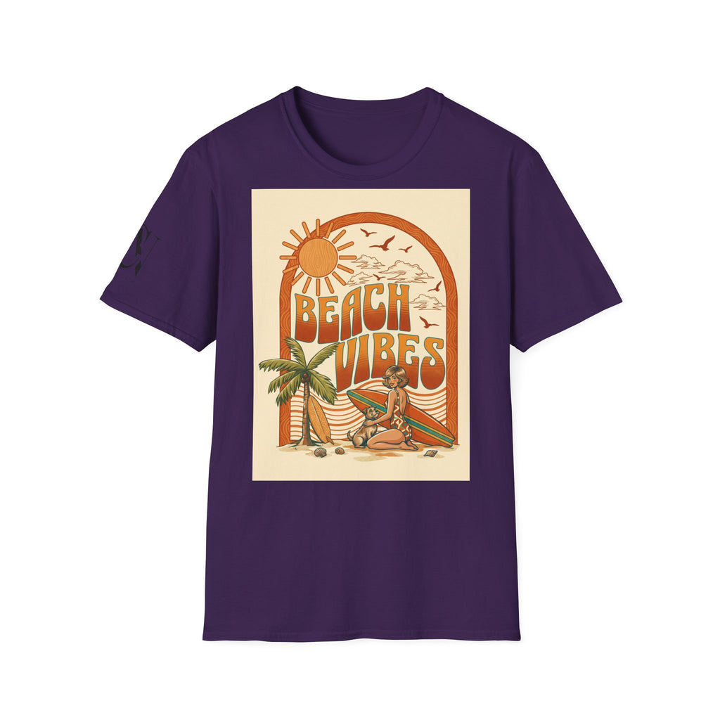 Beach Vibes T-Shirt — Retro Sun & Palm Graphic Tee Printify