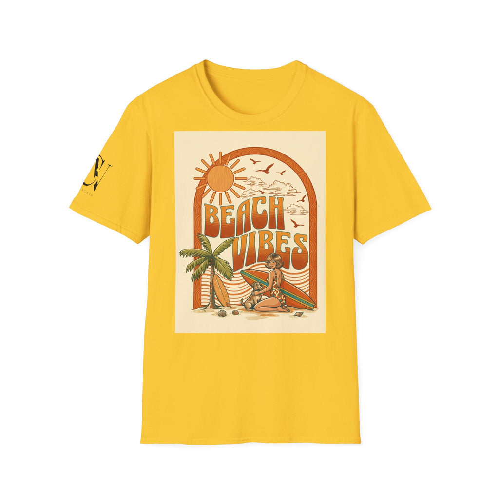 Beach Vibes T-Shirt — Retro Sun & Palm Graphic Tee Printify