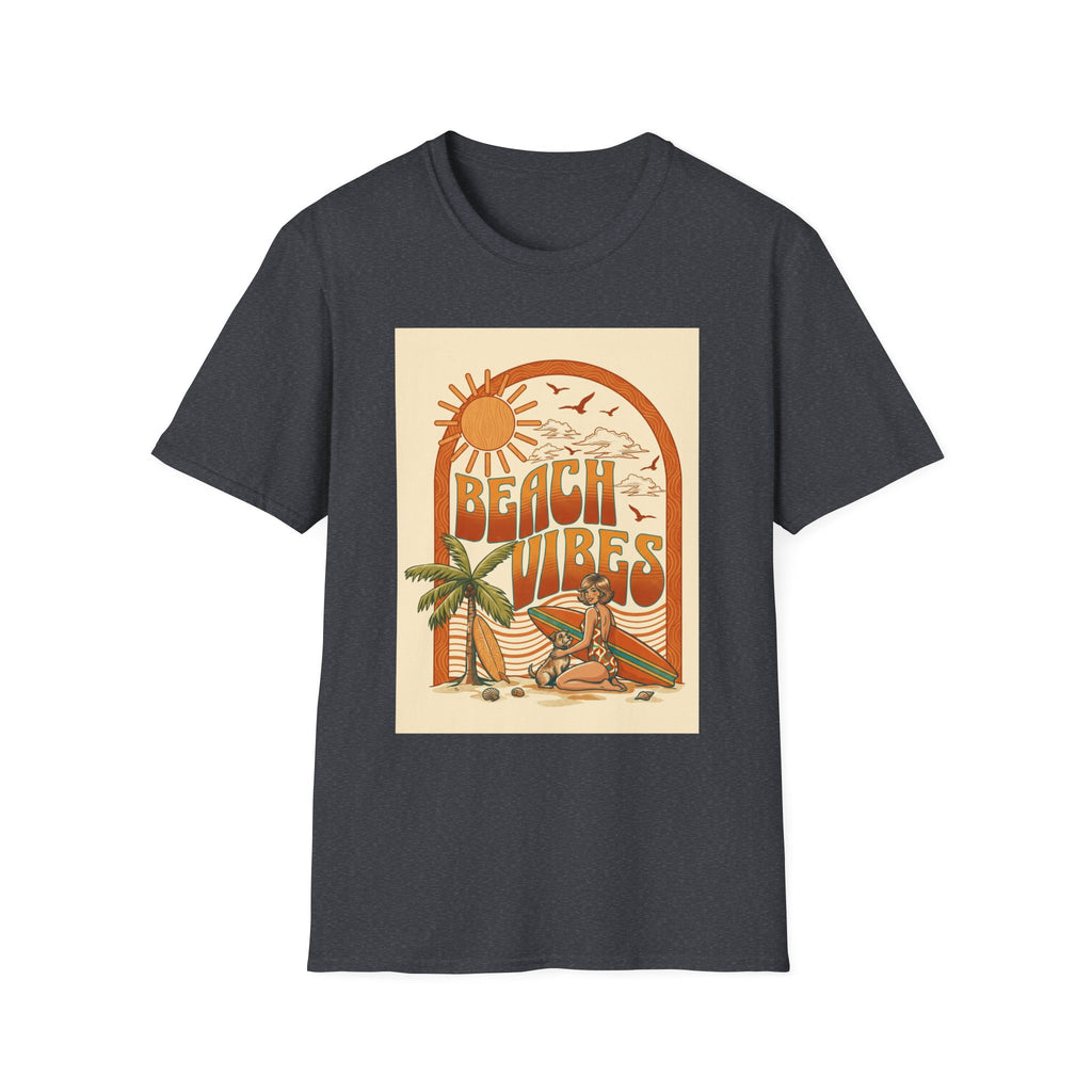 Beach Vibes T-Shirt — Retro Sun & Palm Graphic Tee Printify