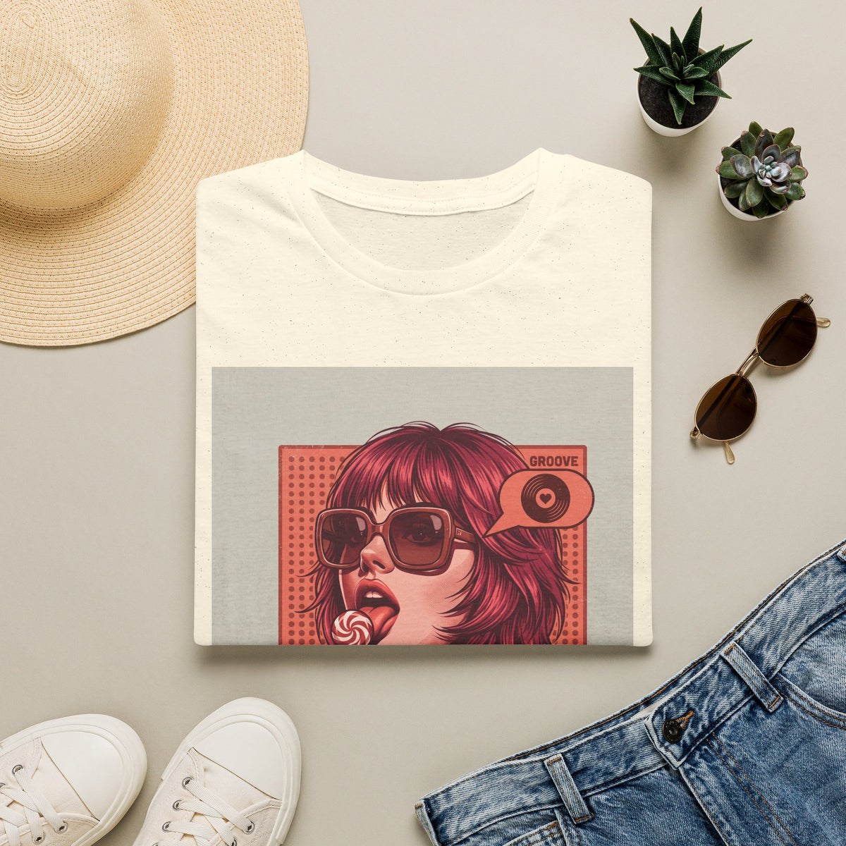 Retro Pop Art T-Shirt — 'Relax, Baby' Sunglasses Girl Graphic Printify