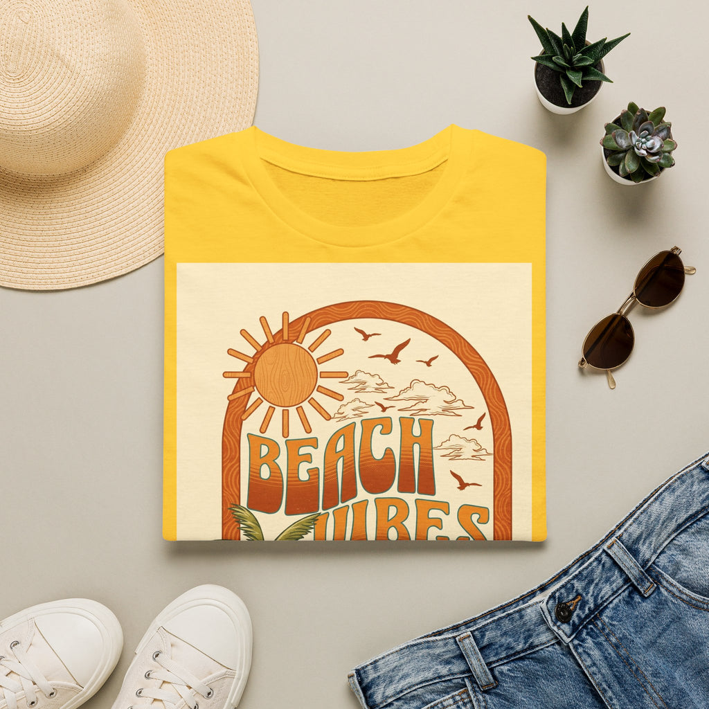Beach Vibes T-Shirt — Retro Sun & Palm Graphic Tee Printify