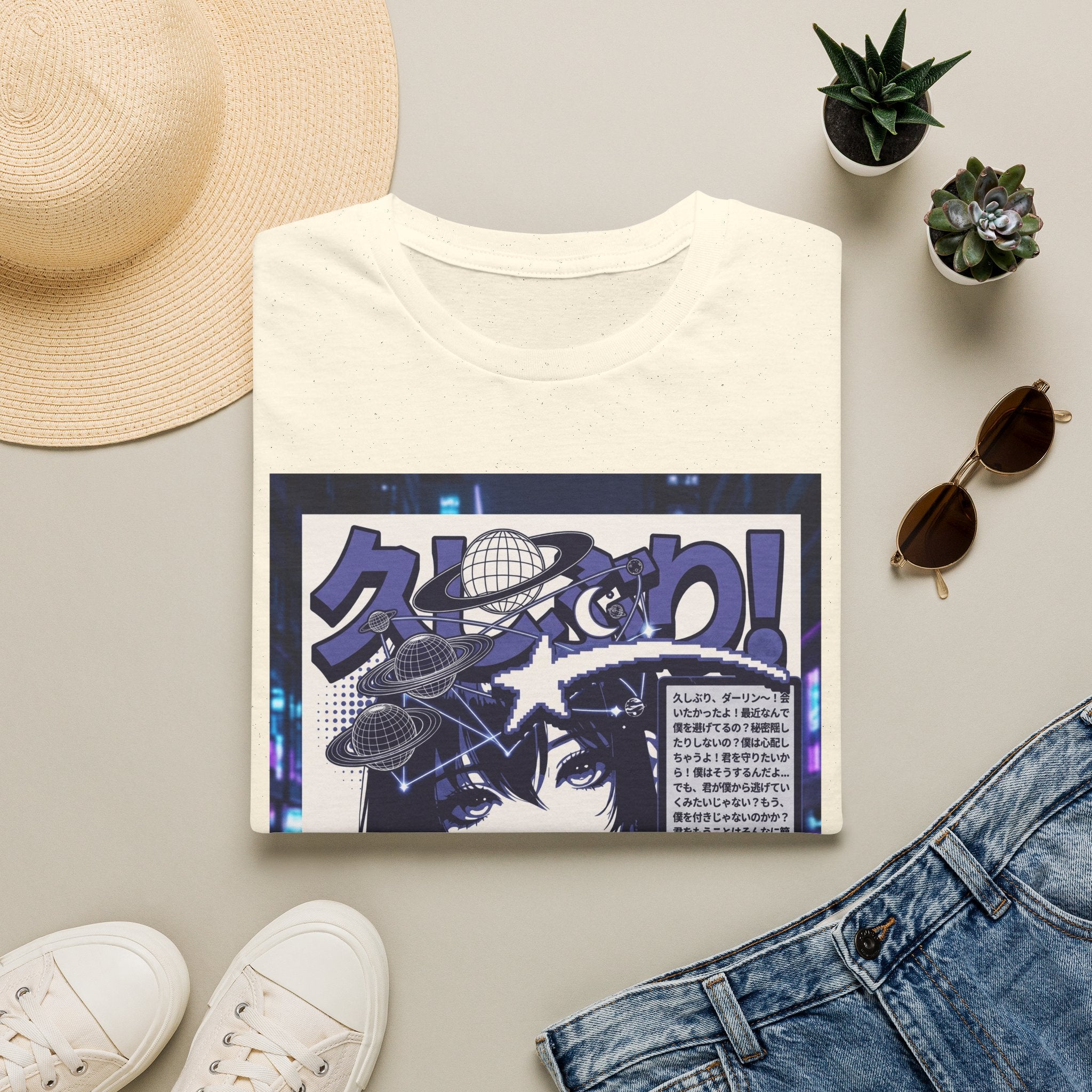 Anime Space Girl T-Shirt — Japanese Graphic Aesthetic Printify