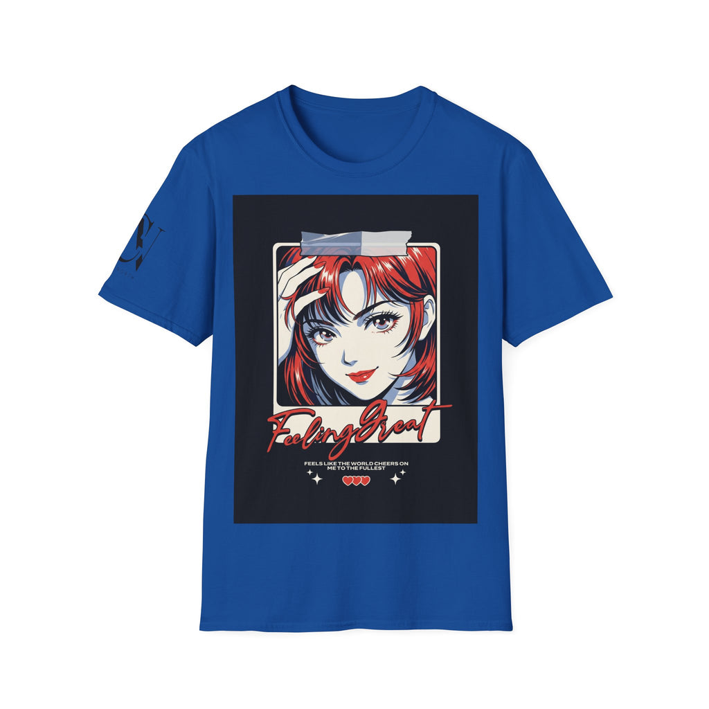 Anime Girl Portrait T-Shirt — Retro Redhead Illustration Tee Printify