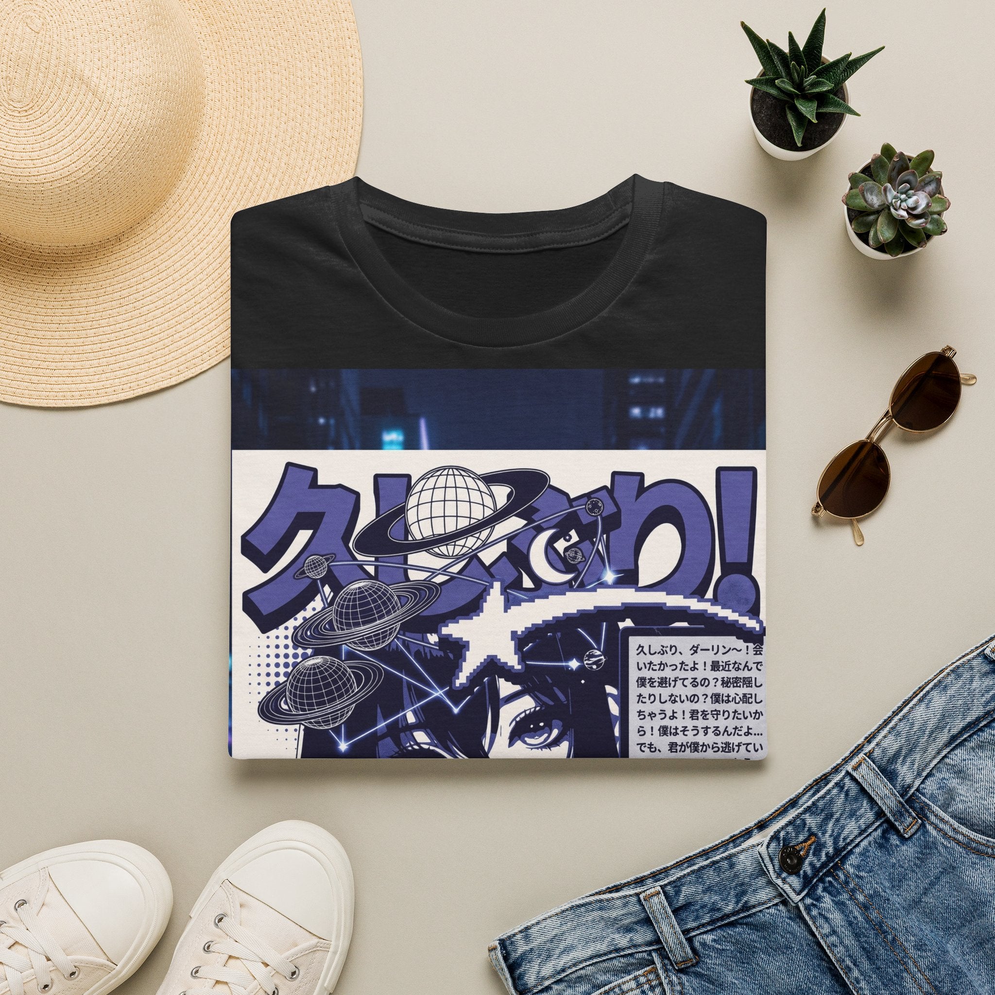 Anime Space Girl T-Shirt — Japanese Graphic Aesthetic Printify