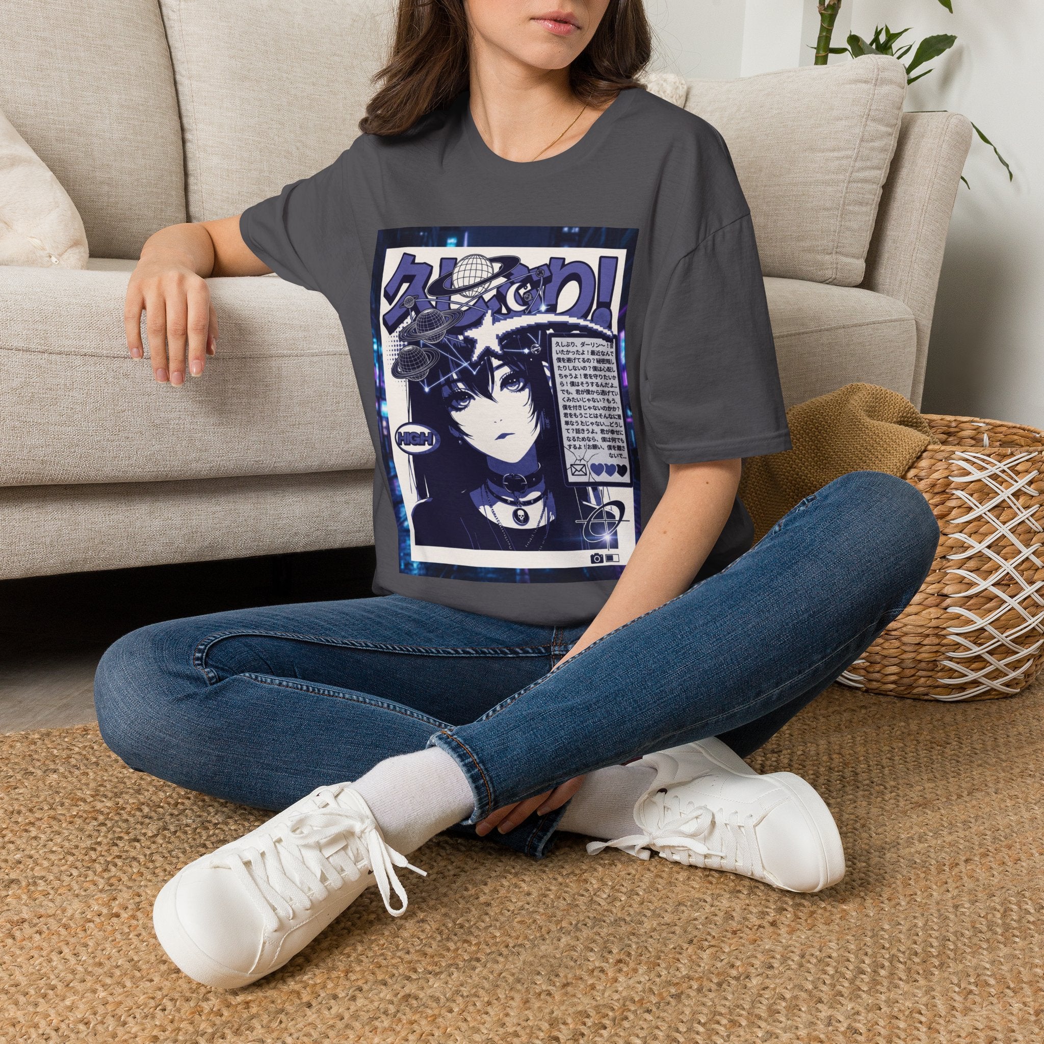 Anime Space Girl T-Shirt — Japanese Graphic Aesthetic Printify