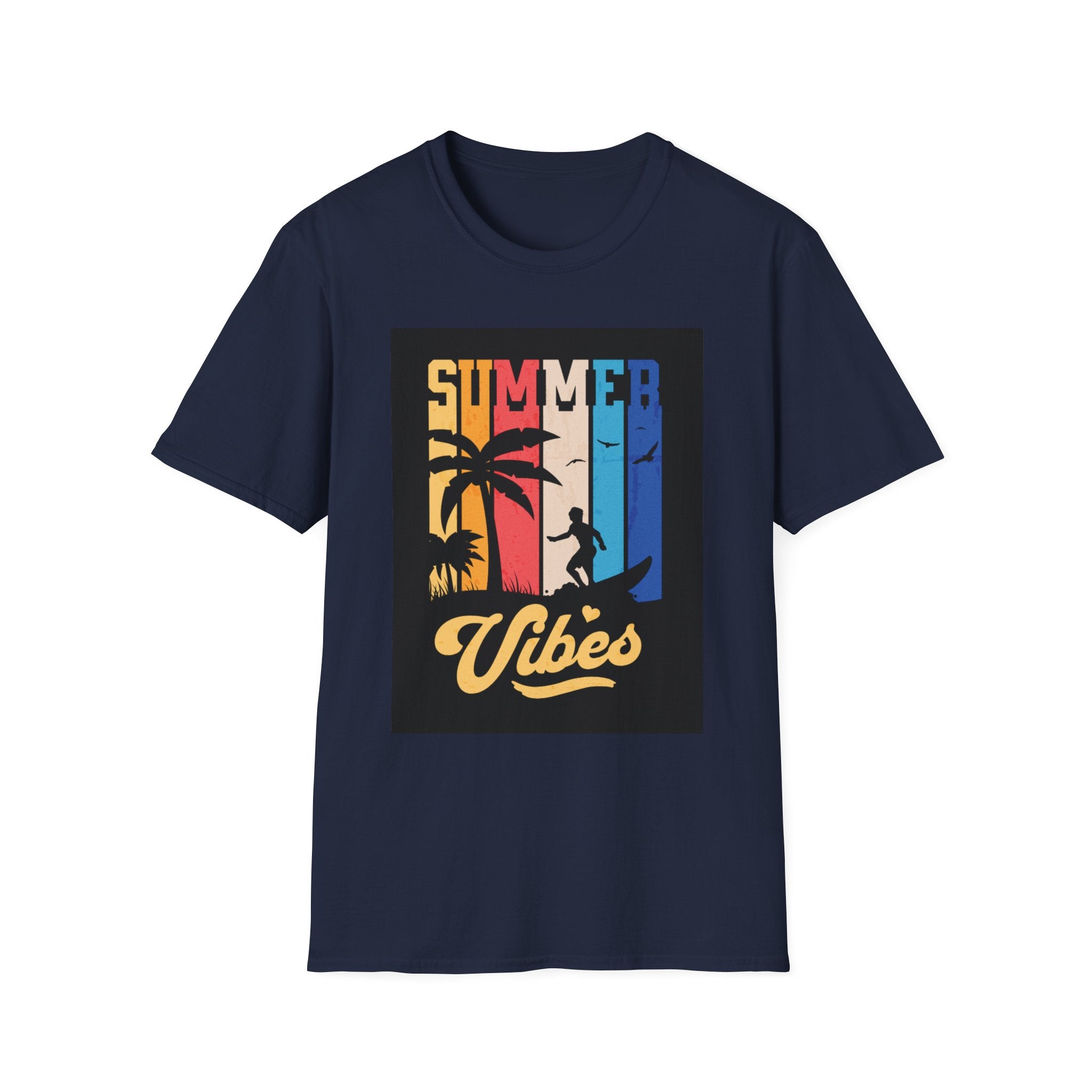 Summer Vibes T-Shirt — Retro Palm Tree Surf Graphic Printify