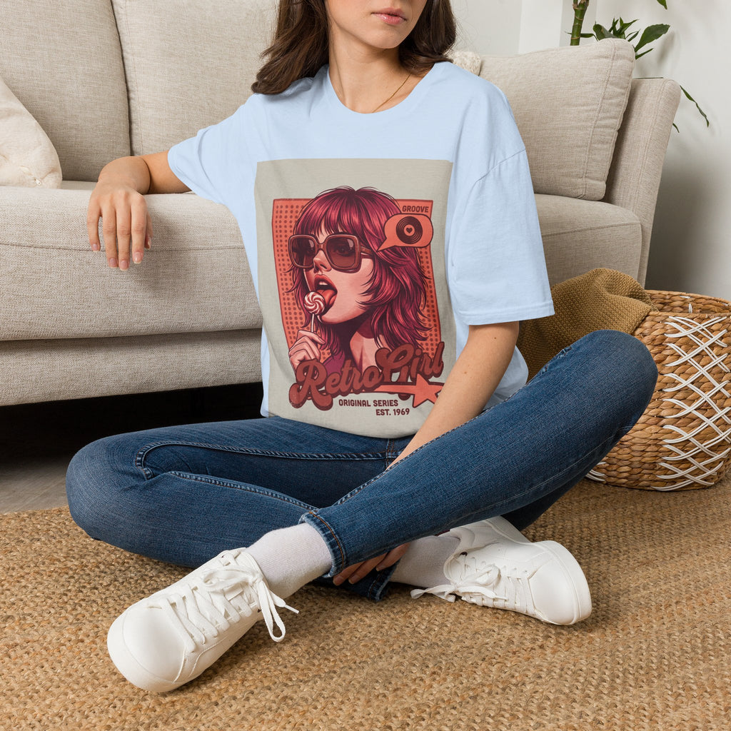 Retro Pop Art T-Shirt — 'Relax, Baby' Sunglasses Girl Graphic Printify