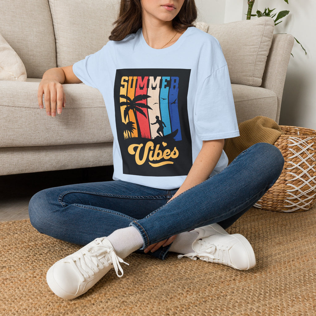 Summer Vibes T-Shirt — Retro Palm Tree Surf Graphic Printify