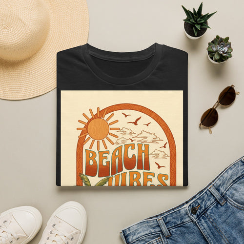 Beach Vibes T-Shirt — Retro Sun & Palm Graphic Tee Printify
