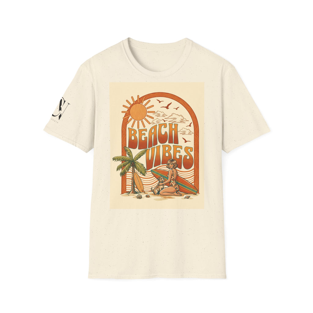 Beach Vibes T-Shirt — Retro Sun & Palm Graphic Tee Printify