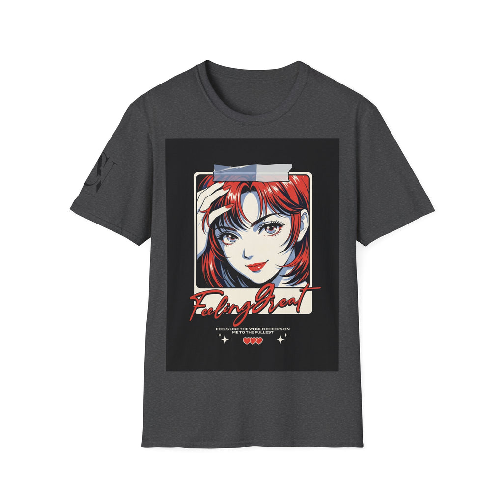 Anime Girl Portrait T-Shirt — Retro Redhead Illustration Tee Printify