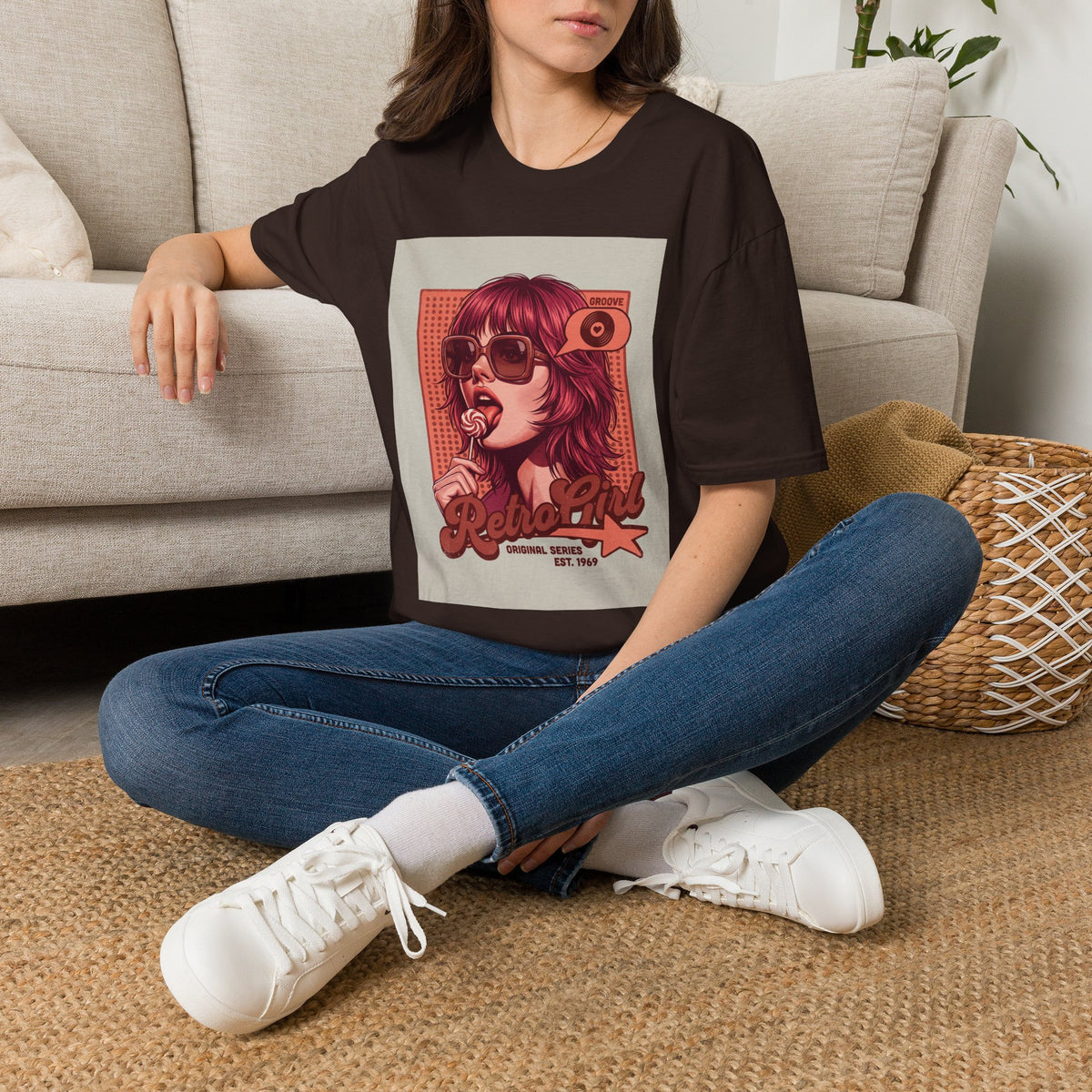Retro Pop Art T-Shirt — 'Relax, Baby' Sunglasses Girl Graphic Printify