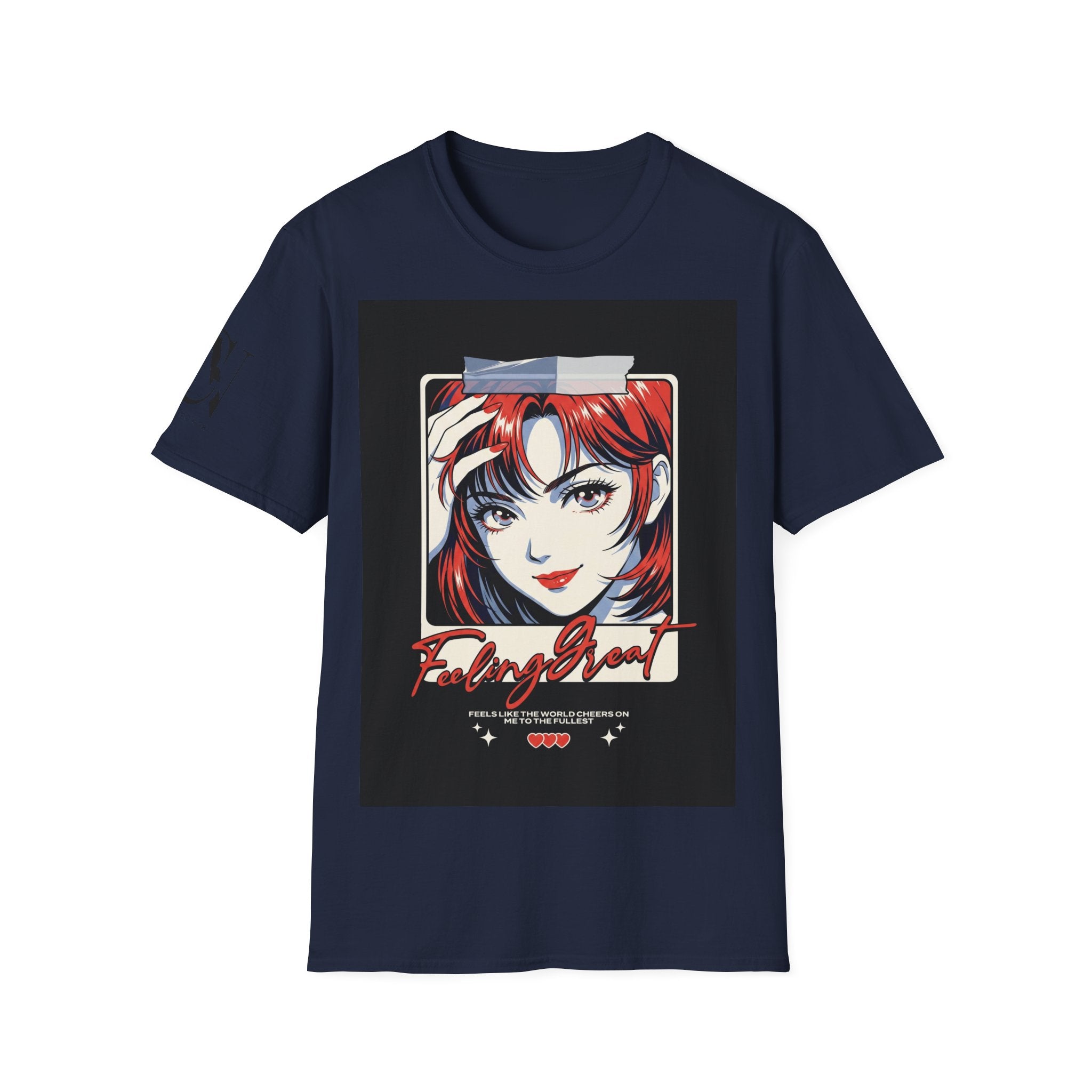 Anime Girl Portrait T-Shirt — Retro Redhead Illustration Tee Printify