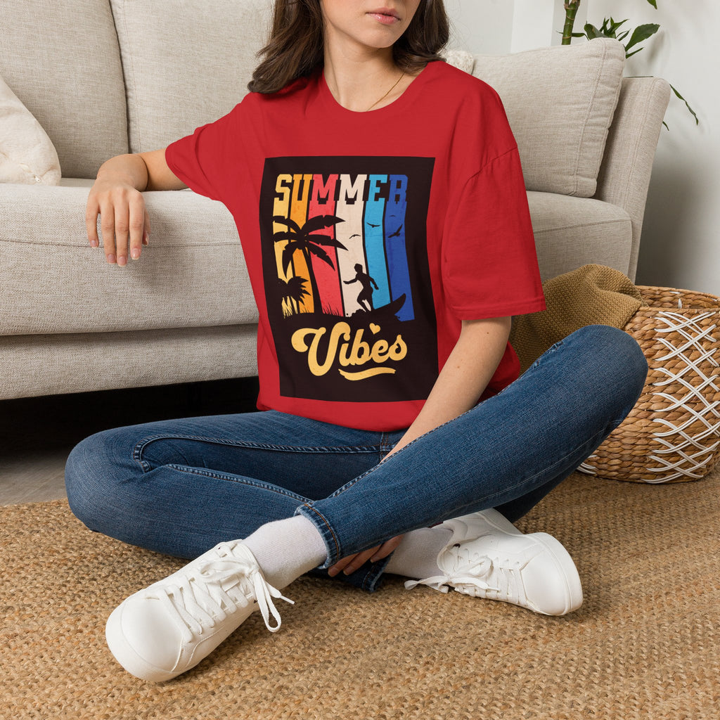 Summer Vibes T-Shirt — Retro Palm Tree Surf Graphic Printify