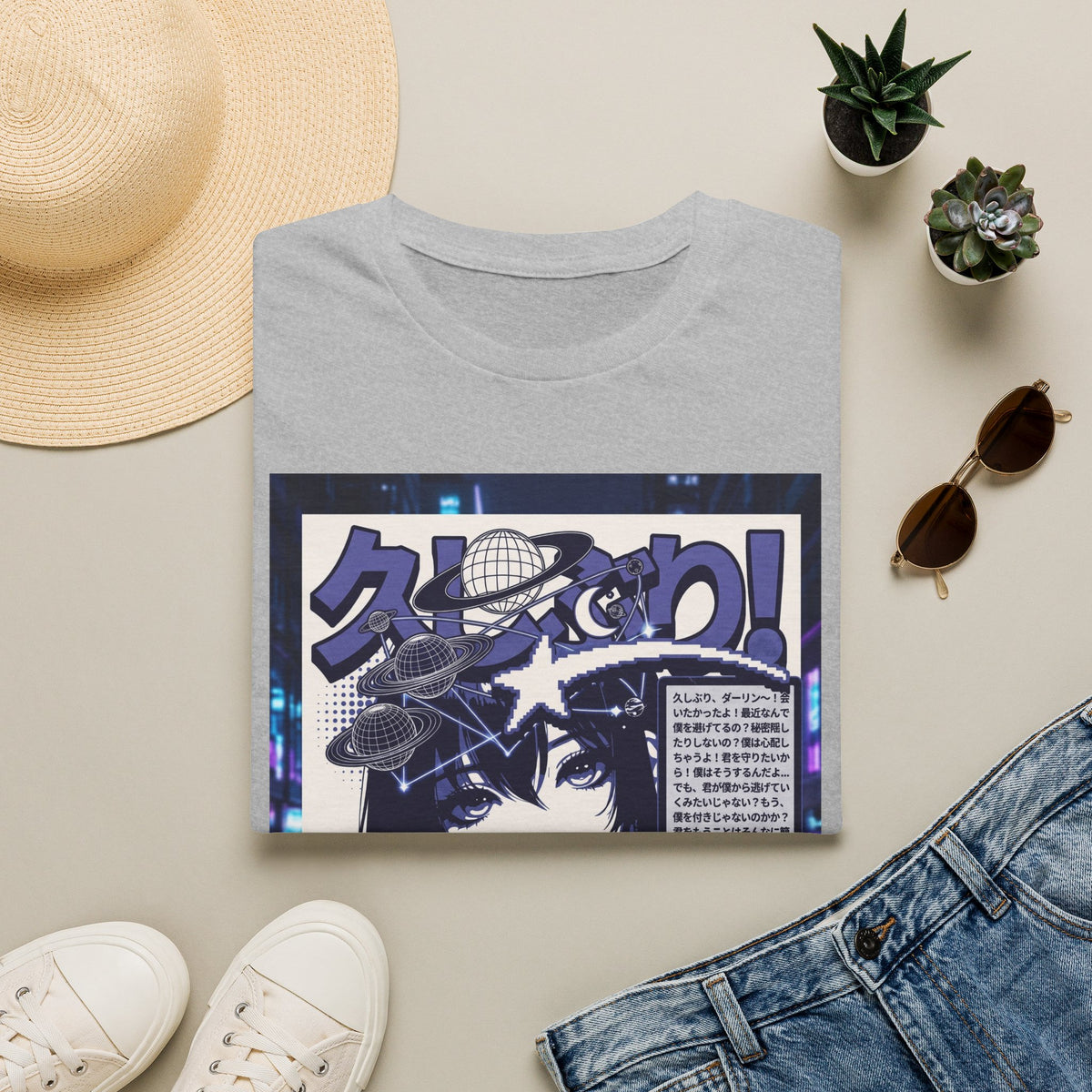 Anime Space Girl T-Shirt — Japanese Graphic Aesthetic Printify