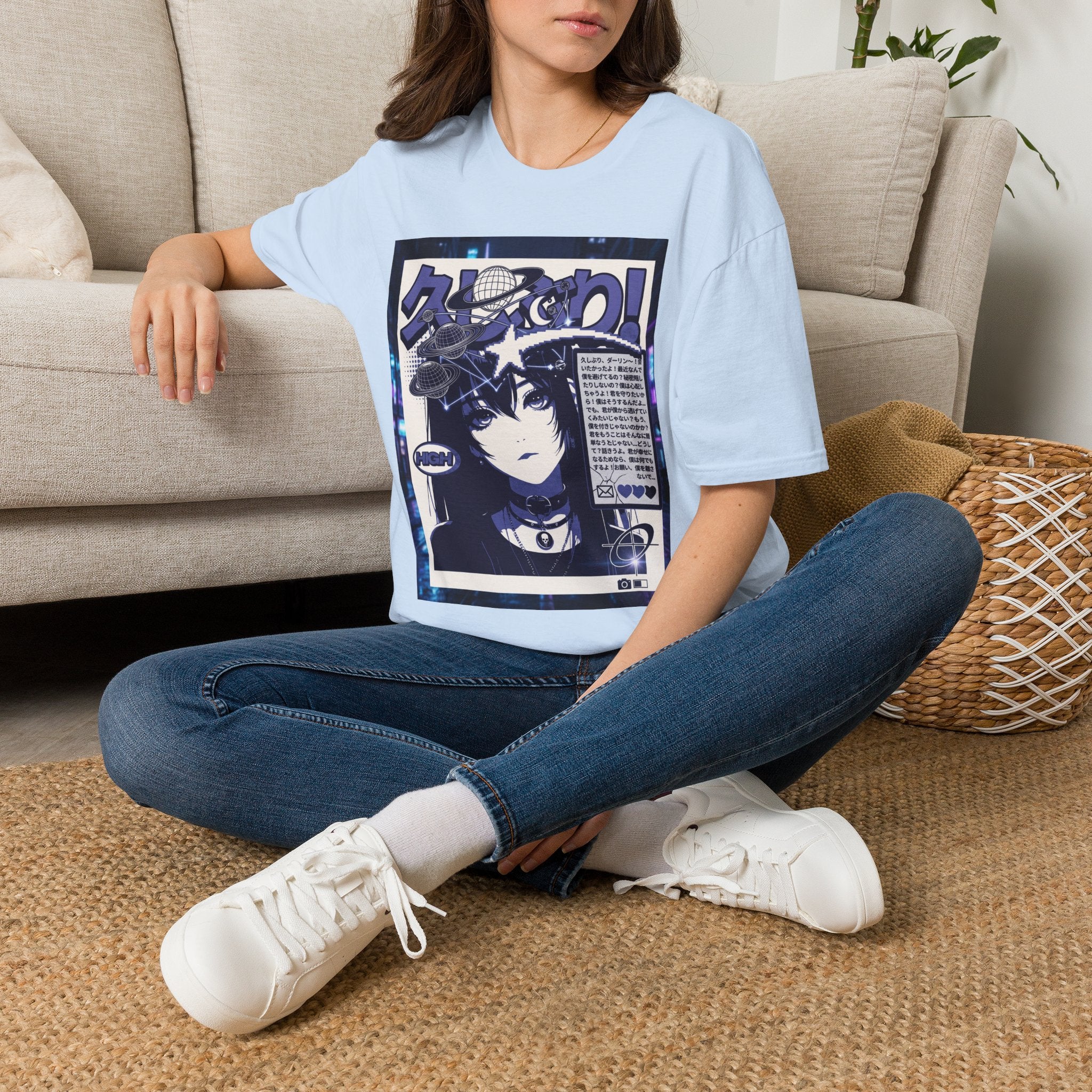 Anime Space Girl T-Shirt — Japanese Graphic Aesthetic Printify