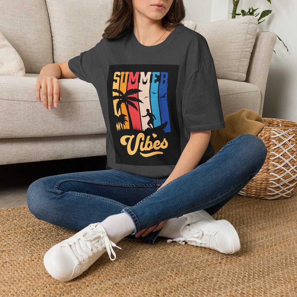 Summer Vibes T-Shirt — Retro Palm Tree Surf Graphic Printify
