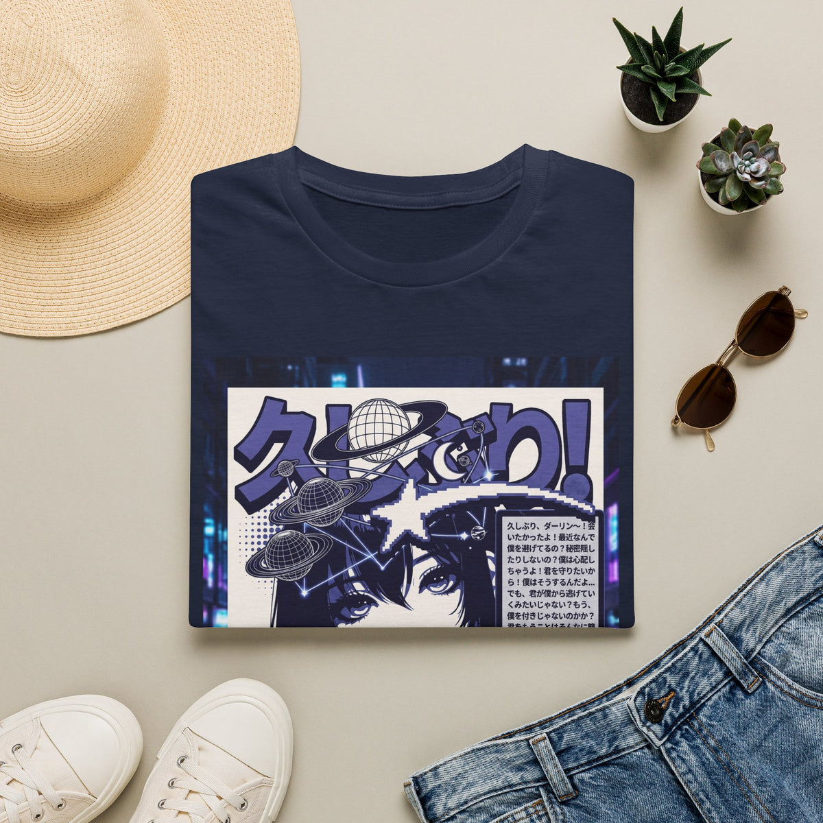 Anime Space Girl T-Shirt — Japanese Graphic Aesthetic Printify