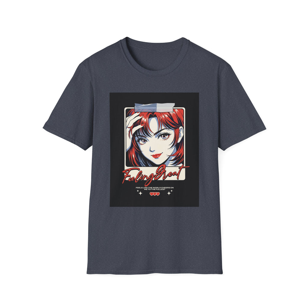 Anime Girl Portrait T-Shirt — Retro Redhead Illustration Tee Printify