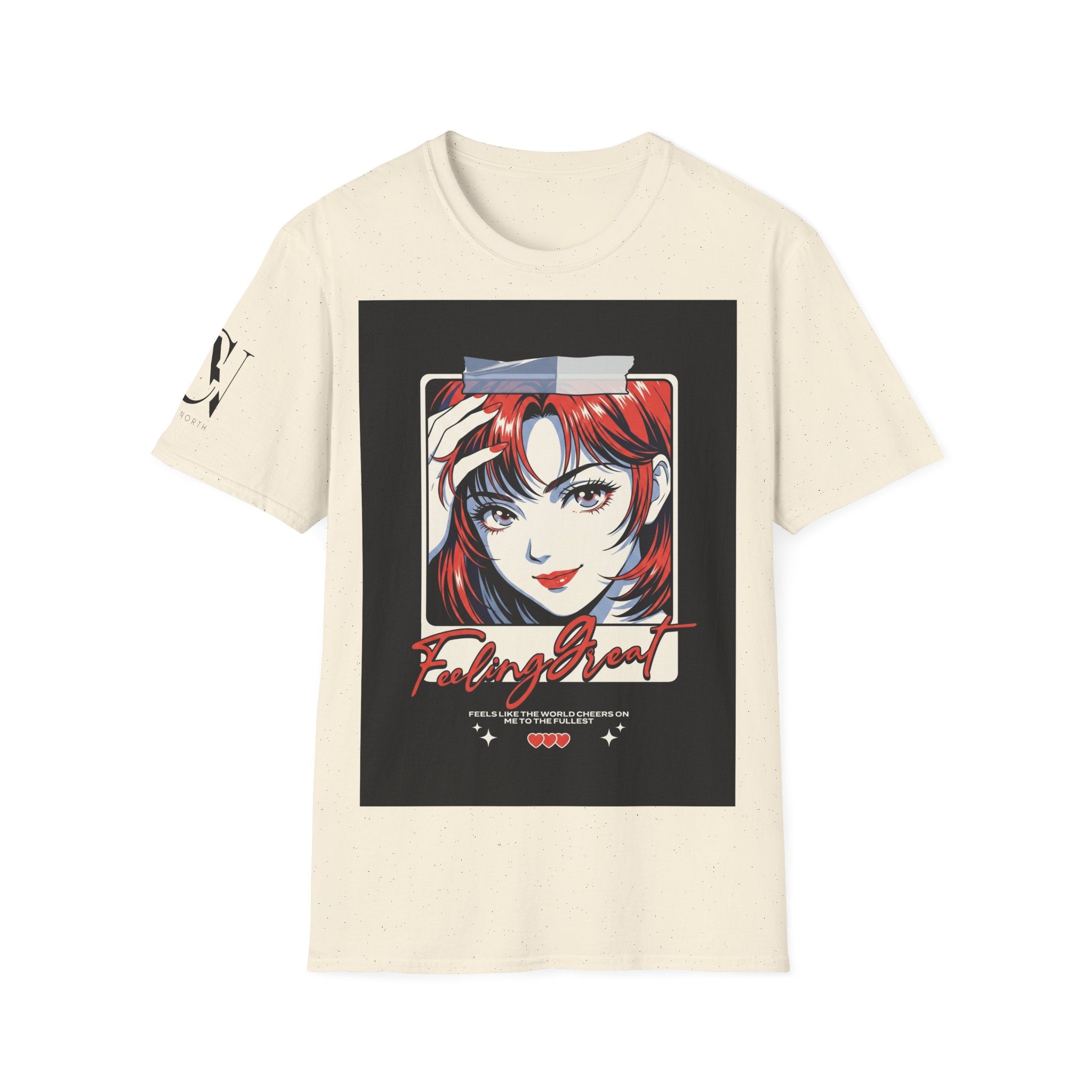 Anime Girl Portrait T-Shirt — Retro Redhead Illustration Tee Printify