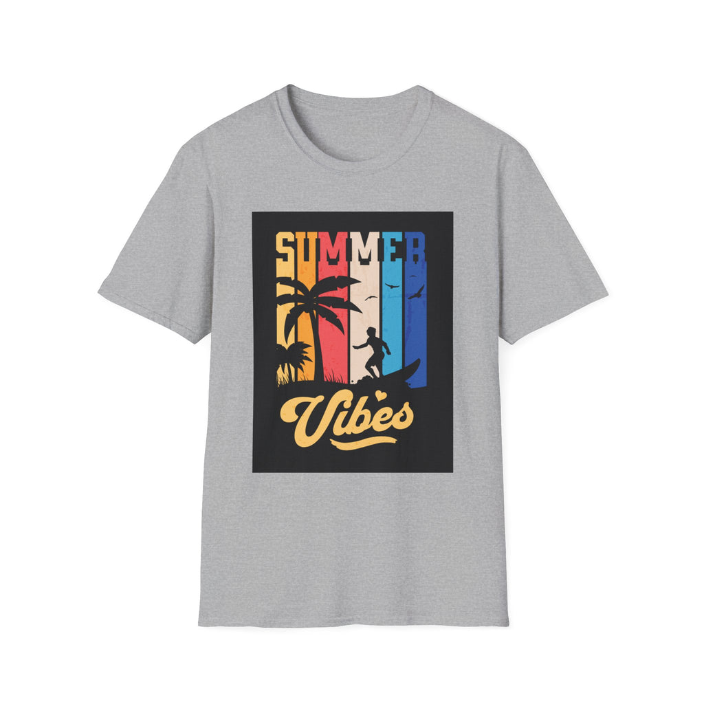 Summer Vibes T-Shirt — Retro Palm Tree Surf Graphic Printify