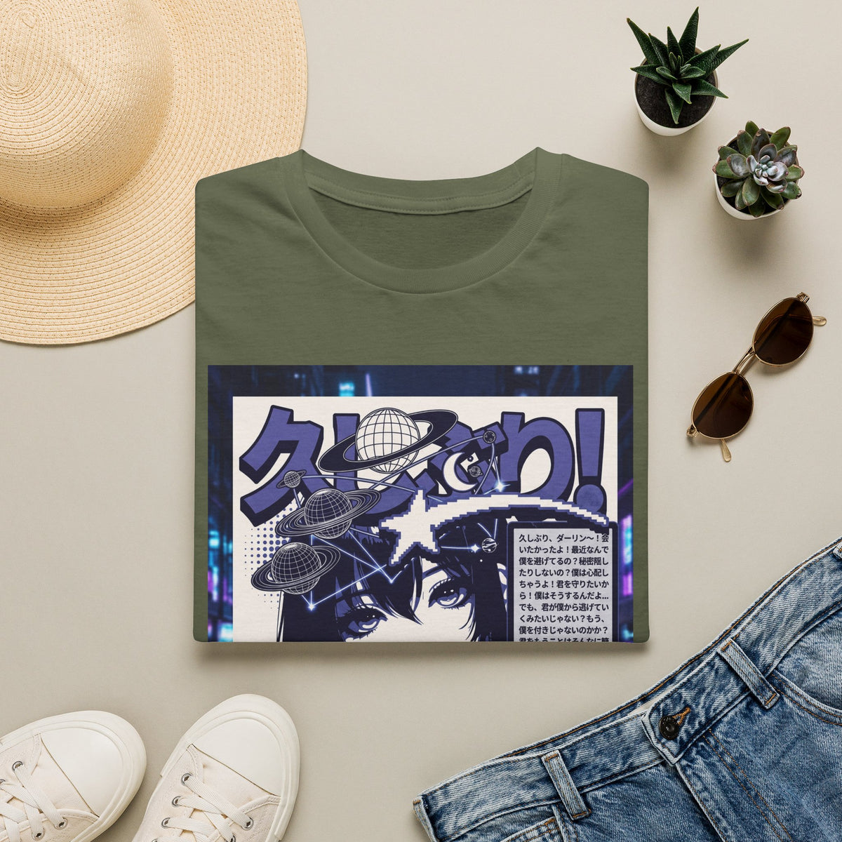 Anime Space Girl T-Shirt — Japanese Graphic Aesthetic Printify