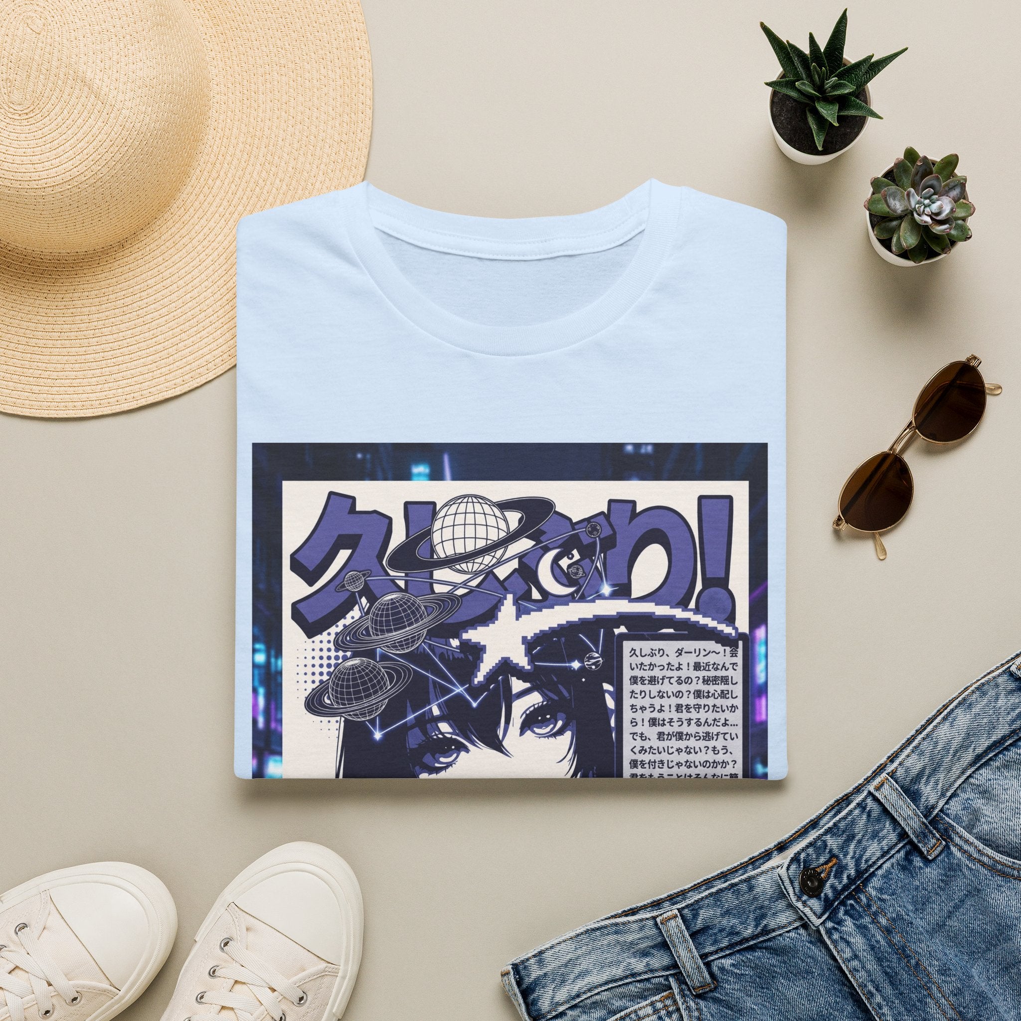 Anime Space Girl T-Shirt — Japanese Graphic Aesthetic Printify