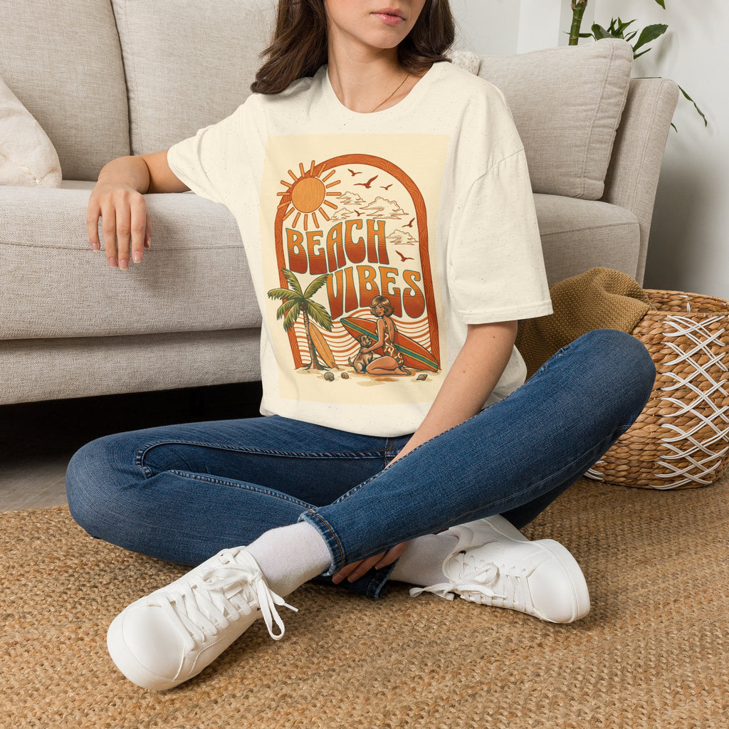 Beach Vibes T-Shirt — Retro Sun & Palm Graphic Tee Printify