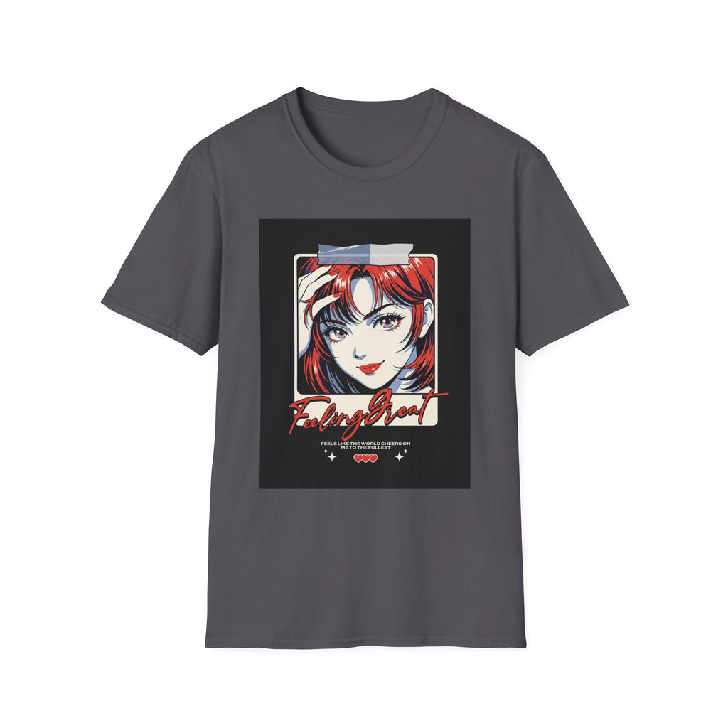 Anime Girl Portrait T-Shirt — Retro Redhead Illustration Tee Printify