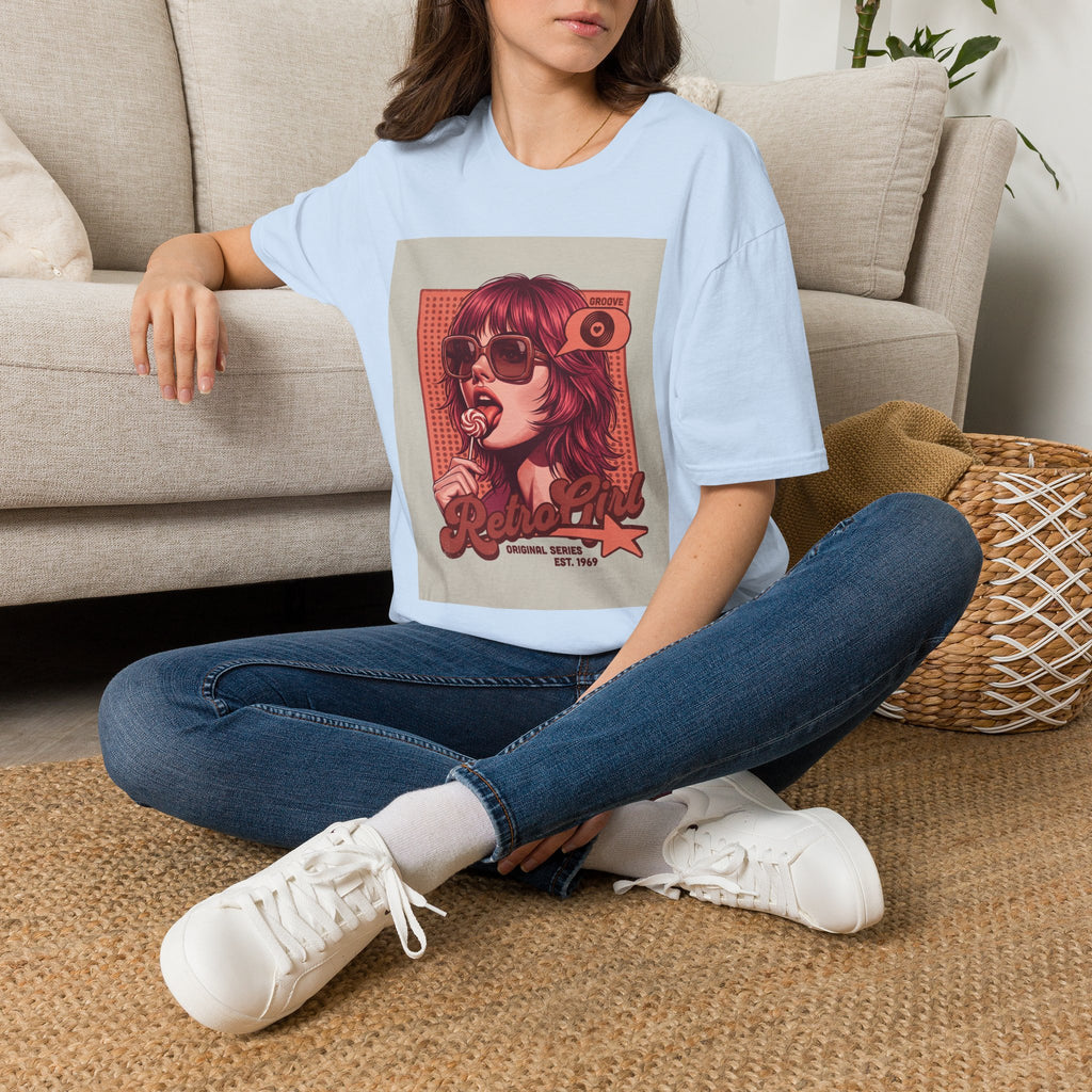 Retro Pop Art T-Shirt — 'Relax, Baby' Sunglasses Girl Graphic Printify