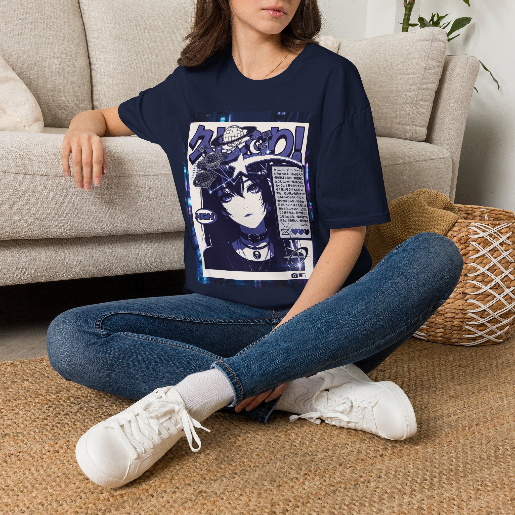 Anime Space Girl T-Shirt — Japanese Graphic Aesthetic Printify