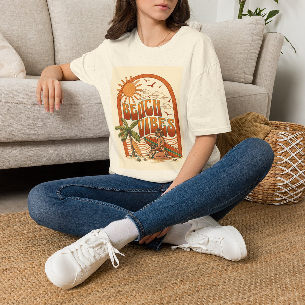 Beach Vibes T-Shirt — Retro Sun & Palm Graphic Tee Printify