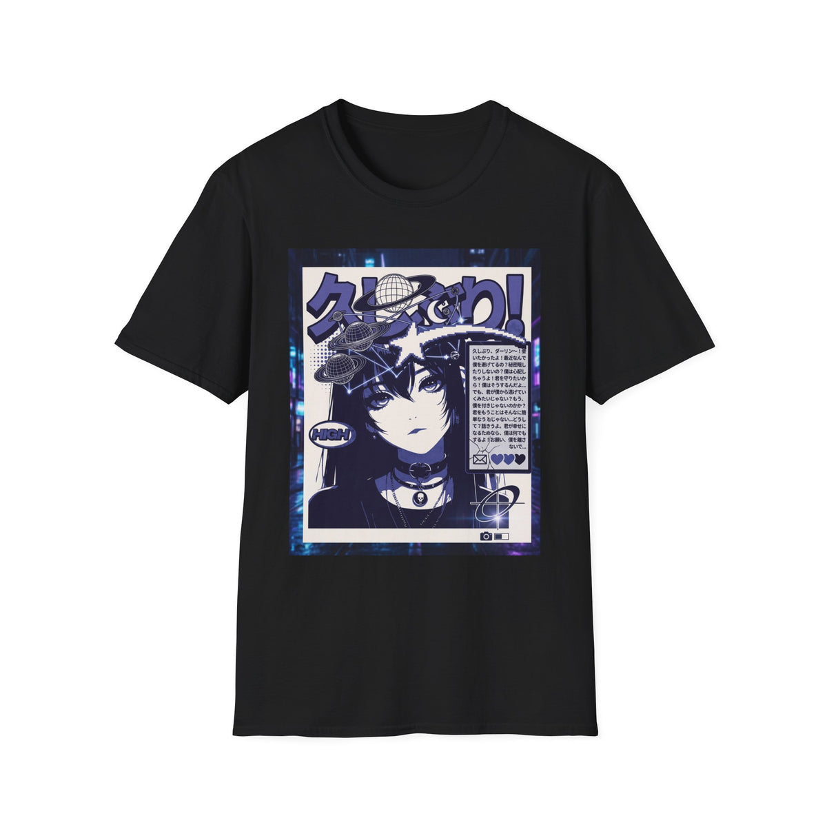 Anime Space Girl T-Shirt — Japanese Graphic Aesthetic Printify