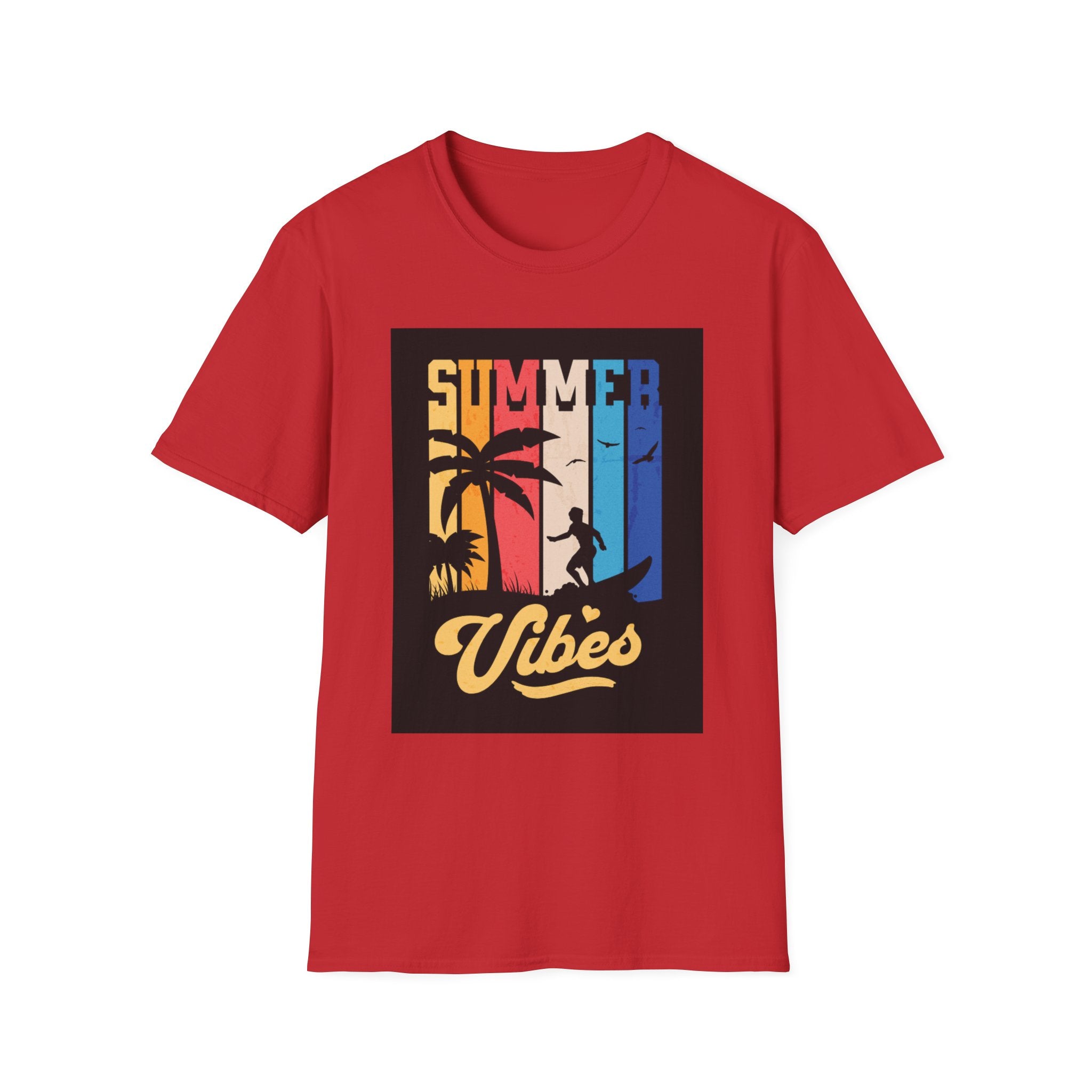 Summer Vibes T-Shirt — Retro Palm Tree Surf Graphic Printify