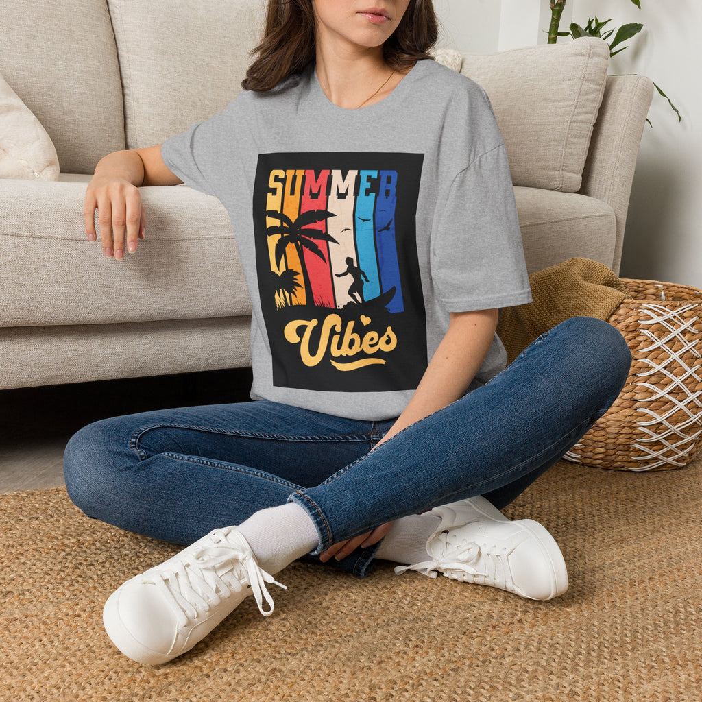 Summer Vibes T-Shirt — Retro Palm Tree Surf Graphic Printify