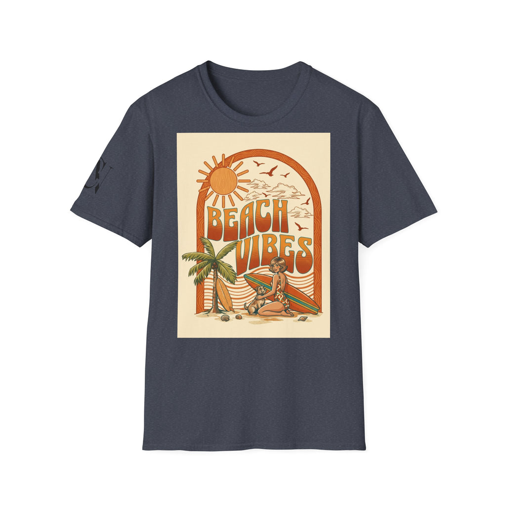 Beach Vibes T-Shirt — Retro Sun & Palm Graphic Tee Printify