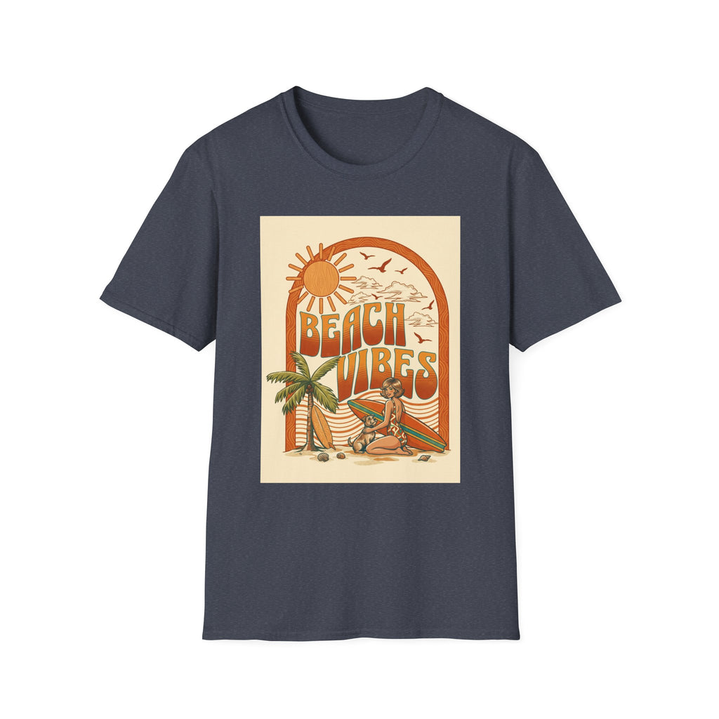 Beach Vibes T-Shirt — Retro Sun & Palm Graphic Tee Printify