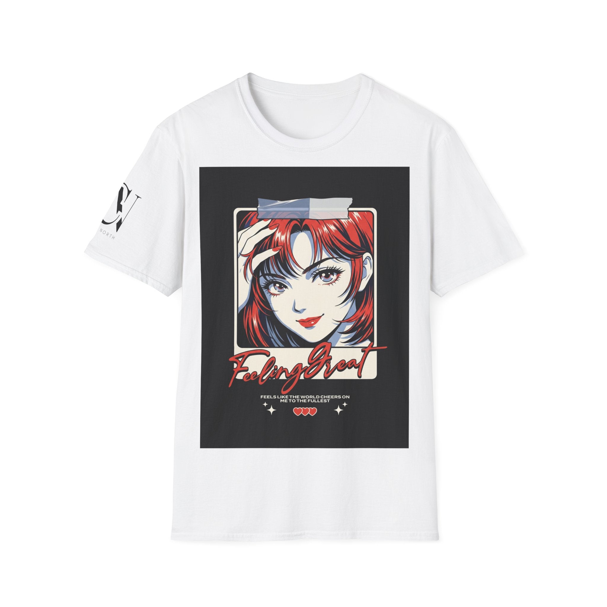 Anime Girl Portrait T-Shirt — Retro Redhead Illustration Tee Printify