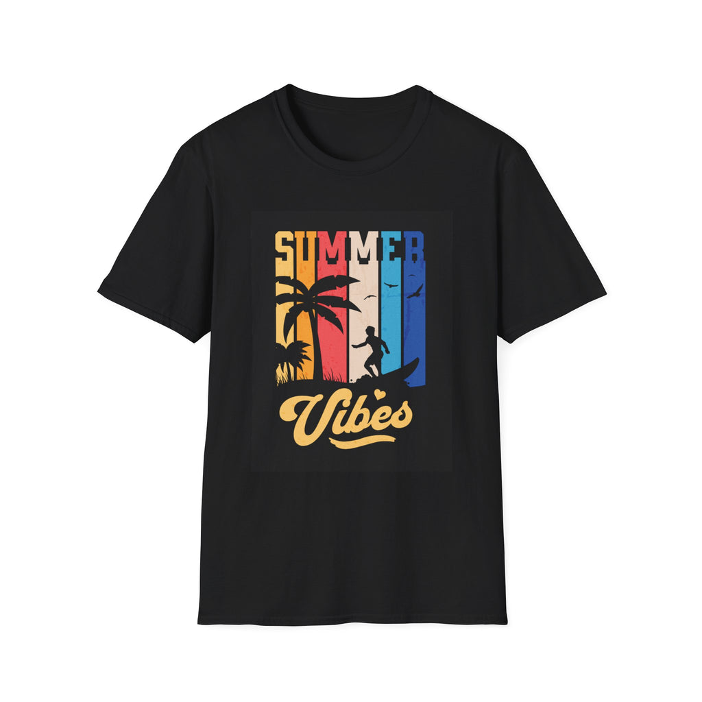 Summer Vibes T-Shirt — Retro Palm Tree Surf Graphic Printify